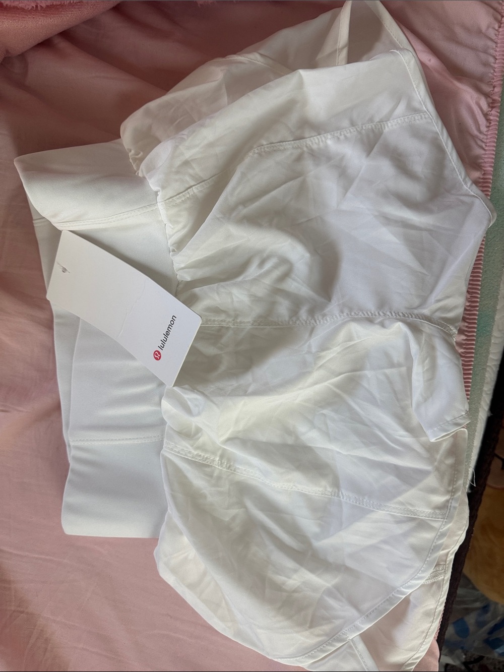 lululemon athletica White Athletic Running Shorts with Built-In Liner